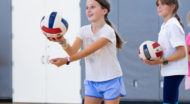 Kids playing volleyball