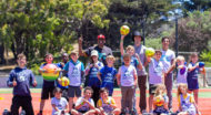 JCCSF Summer Camp kids on the soccer field in the sunshine.