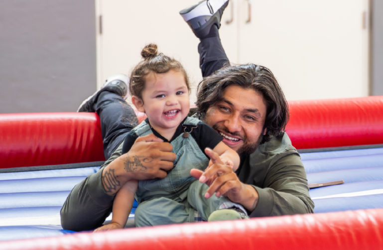 Caregiver and child at Playdate